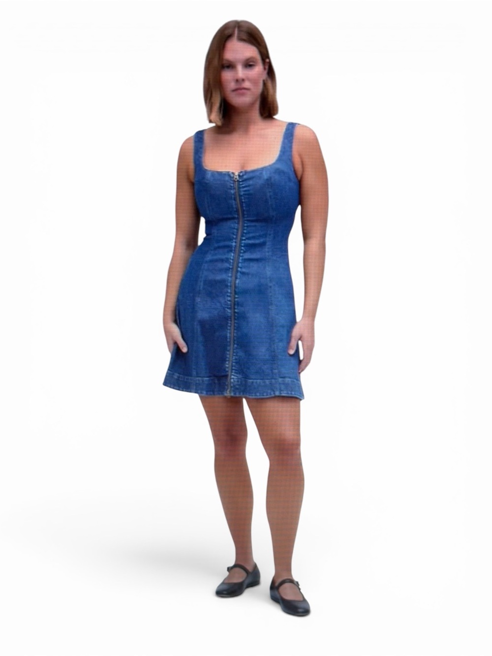 GAP Denim Zip-Front Mini Dress Sz PL NWT